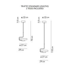 Plafonnier, Tratto, noir, LED, dim, 2700K, 1450 lm, L27cm, H70-110cm - KDLN