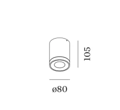 Plafonnier, Tube 1.0, blanc, IP65, LED, dim, 3000K, 475 lm, Ø8cm, H10,5cm - Wever&Ducré