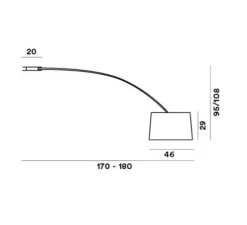 Plafonnier, Twiggy, blanc, L46cm, H95cm - Foscarini