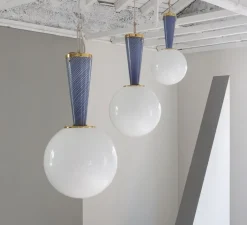 Plafonnier & Spot*Magic Circus Editions Plafonnier, UPSIDE DOWN brass 30, , Ø30cm, H57,9cm - Magic Circus Blu Senza Tempo