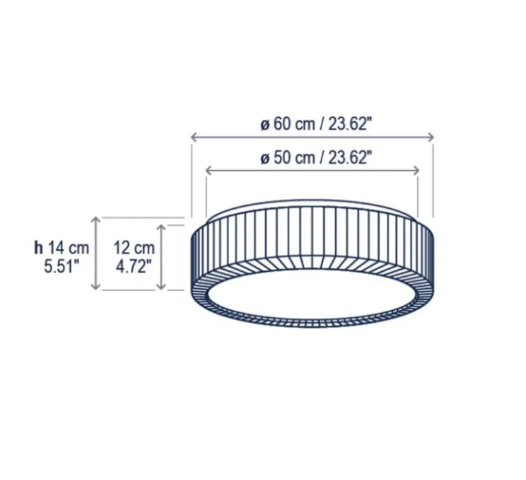 Plafonnier, Urban PF/60, blanc, LED, dim, 2700K, 5400 lm, Ø60cm, H16,5cm - Bover