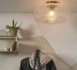 Plafonnier, Venice, Laiton, transparent, Ø44cm, H24cm - It's about Romi