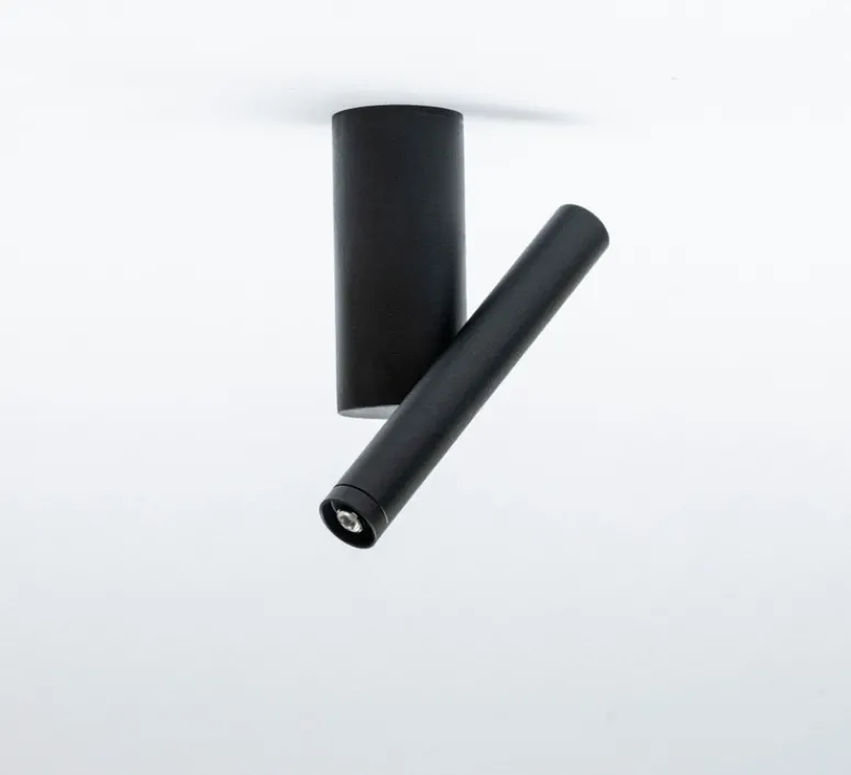 Plafonnier & Spot*OliveLab Plafonnier, Verso, , LED, 2700K, 350 lm, Ø2cm, H15cm - noir mat