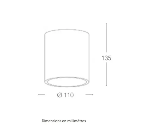 Plafonnier, Vertbois, plâtre, prêt à peindre, Isaline, Simple, blanc, Ø11cm, H13,5cm - Nedgis
