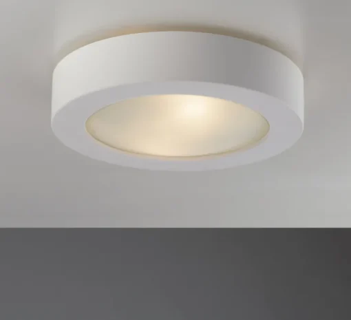 Plafonnier, Vertbois, plâtre, prêt à peindre, Bérénice Large, blanc, Ø30cm, H8,5cm - Nedgis