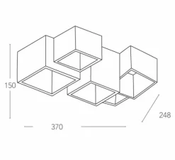 Plafonnier, Vertbois, plâtre, prêt à peindre, Charlotte, Cinq , L37cm, H15,2cm - Nedgis