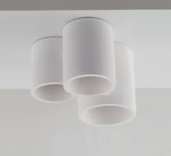 Plafonnier, Vertbois, plâtre, prêt à peindre, Isaline, Triple, blanc, Ø22cm, H14cm - Nedgis