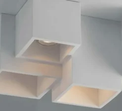 Plafonnier & Spot*Nedgis Plafonnier, Vertbois, plâtre, prêt à peindre, Charlotte, triple, L23cm, H15,3cm - plâtre, brut à peindre