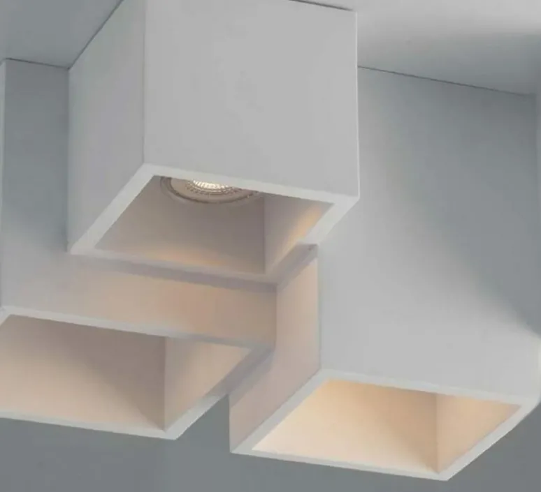 Plafonnier & Spot*Nedgis Plafonnier, Vertbois, plâtre, prêt à peindre, Charlotte, triple, L23cm, H15,3cm - plâtre, brut à peindre