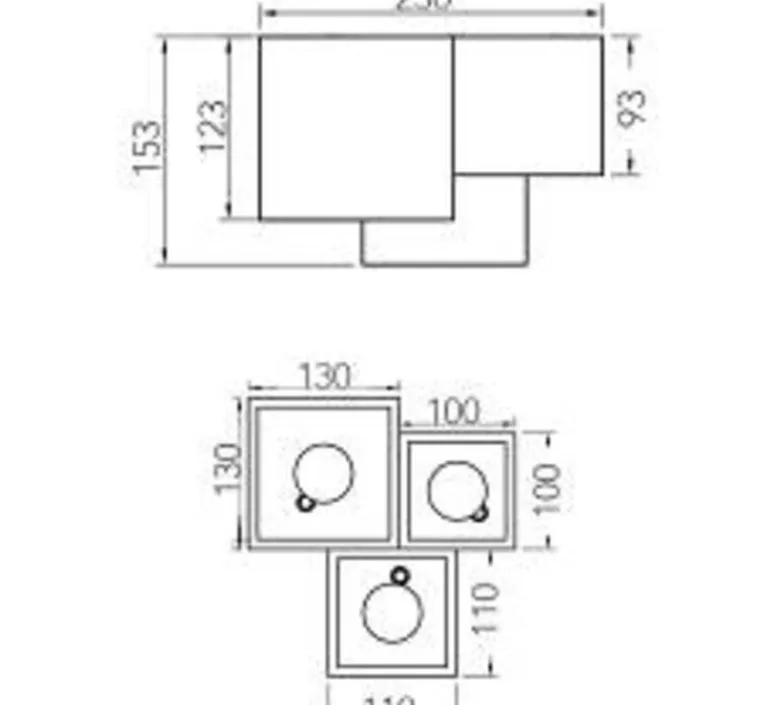 Plafonnier & Spot*Nedgis Plafonnier, Vertbois, plâtre, prêt à peindre, Charlotte, triple, L23cm, H15,3cm - plâtre, brut à peindre