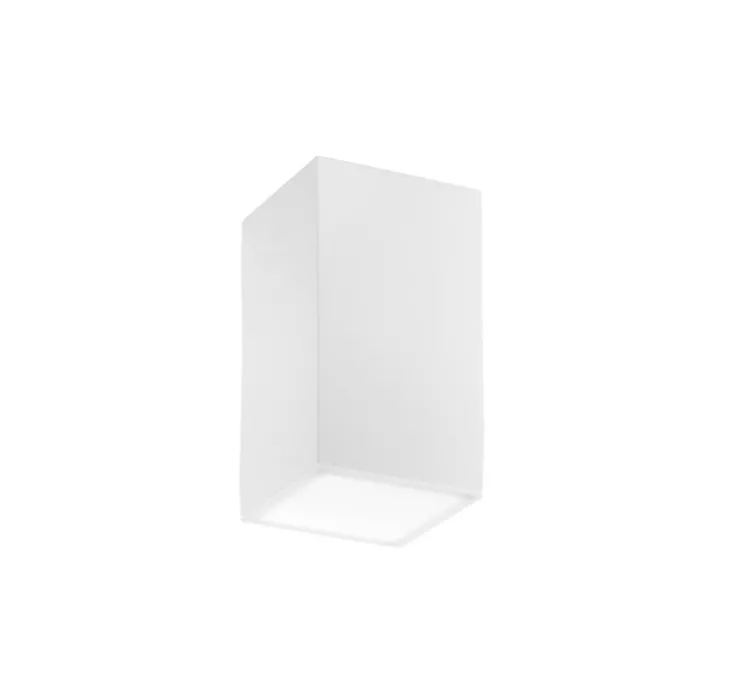 Plafonnier, Vertbois, plâtre, prêt à peindre, Marie square long, blanc mat, L11cm, H20cm - Nedgis