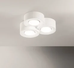 Plafonnier & Spot*Nedgis Plafonnier Vertbois, plâtre, prêt à peindre, Bérénice, Triple, , L26cm, H7,3cm - blanc