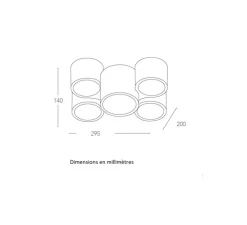 Plafonnier & Spot*Nedgis Plafonnier, Vertbois, plâtre, prêt à peindre, Isaline, Cinq, , Ø29,5cm, H14cm - blanc