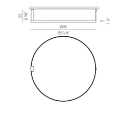 Plafonnier, Zero Round, laiton, LED, dim, 2700K, 4079 lm, Ø98cm, H22cm - Panzeri