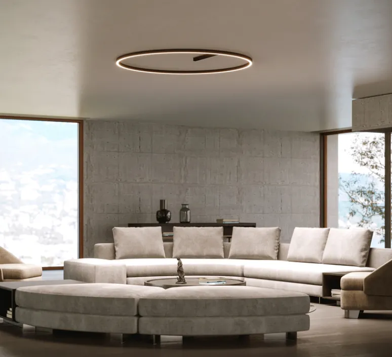 Plafonnier & Spot*Ilti Luce Plafonnier, Zirkol, , IP40, LED, dim, 2700k, 3923 lm, Ø150cm, H5cm - noir mat