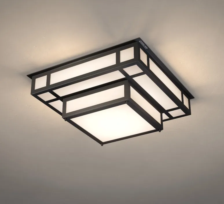 Plafonnier & Spot*Raphaël Armand Plafonnier-Applique, Tesseract 600 avec détecteur de mouvement, , LED, 3000k, 3520lm à 20000lm, L60cm, H20cm - noir