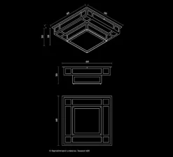 Plafonnier & Spot*Raphaël Armand Plafonnier-Applique, Tesseract 600 avec détecteur de mouvement, , LED, 3000k, 3520lm à 20000lm, L60cm, H20cm - noir