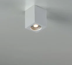 Plafonnier & Spot*Nedgis Plafonnier,Vertbois, plâtre, prêt à peindre, Zoé, Square S, , L7cm, H9cm - blanc