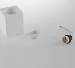 Plafonnier & Spot*Nedgis Plafonnier,Vertbois, plâtre, prêt à peindre, Zoé, Square S, , L7cm, H9cm - blanc