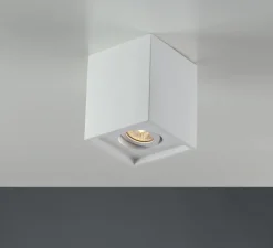 Plafonnier & Spot*Nedgis Plafonnier,Vertbois, plâtre, prêt à peindre, Zoé, Square, Orientable, , L13,4cm, H16cm - blanc