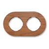 Plaque, Do, Double horizontal, Noyer, Interrupteur et Prise, L17,1cm, H10cm - Fontini