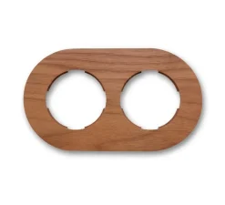 Plaque, Do, Double horizontal, Noyer, Interrupteur et Prise, L17,1cm, H10cm - Fontini