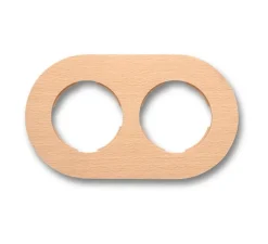 Interrupteur|Prise*Fontini Plaque, Do, Double horizontal, Hêtre naturel, Interrupteur et Prise, L17,1cm, H10cm -