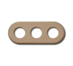 Prise|Interrupteur*Fontini Plaque, Garby Colonial, Garby & Dimbler, Triple horizontal, Hêtre sans vernis, Interrupteur et prise, L24,5cm, H10cm -