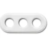 Plaque, Garby Colonial, Garby & Dimbler, Triple, Porcelaine blanc, Interrupteur et prise, L24,3cm, H10cm - Fontini