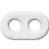 Plaque, Garby Colonial, Garby & Dimbler, Double, Porcelaine blanc, Interrupteur et prise, L17,1cm, H10cm - Fontini