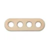 Plaque, Garby Colonial, Quadruple horizontal, Hêtre sans vernis, Interrupteur et prise, L31,8cm, H10cm - Fontini