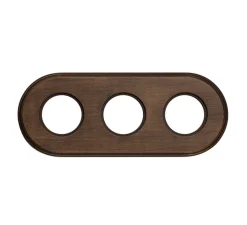 Interrupteur|Prise*Fontini Plaque, Garby Colonial, Triple horizontal, Hêtre vielli, Interrupteur et Prise, L24,5cm, H10,4cm -
