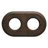 Plaque, Garby, Garby Colonial & Dimbler, Double horizontal ou vertical, Hêtre vielli, Interrupteur et Prise, L17,5cm, H10cm - Fontini