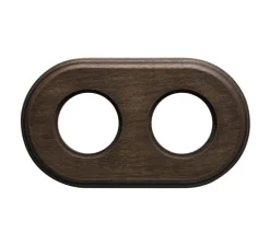 Plaque, Garby, Garby Colonial & Dimbler, Double horizontal ou vertical, Hêtre vielli, Interrupteur et Prise, L17,5cm, H10cm - Fontini