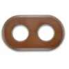 Plaque, Garby, Garby Colonial et & Dimbler, Double horizontal ou vertical, Miel, Interrupteur et Prise, L17,5cm, H10cm - Fontini