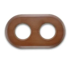 Plaque, Garby, Garby Colonial et & Dimbler, Double horizontal ou vertical, Miel, Interrupteur et Prise, L17,5cm, H10cm - Fontini