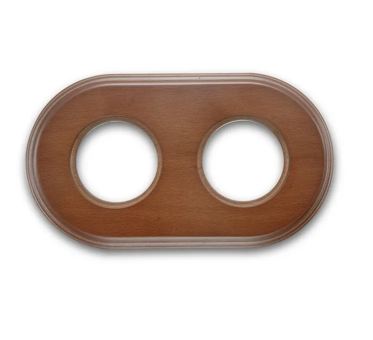 Plaque, Garby, Garby Colonial et & Dimbler, Double horizontal ou vertical, Miel, Interrupteur et Prise, L17,5cm, H10cm - Fontini