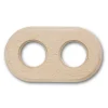 Prise|Interrupteur*Fontini Plaque, Garby, Garby Colonial & Dimbler, Double horizontal ou vertical, Hêtre naturel, Interrupteur et Prise, L17,5cm, H10cm -