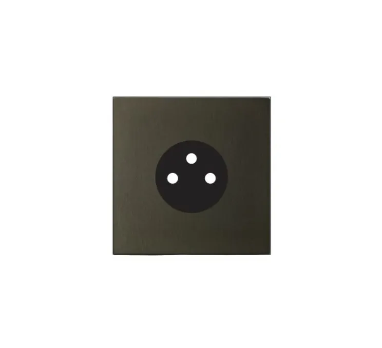 Prise, 5.1, Bridge, Simple, Laiton graphite brossé, Prise-PC x1, Noir, L9cm, H9cm - Font Barcelona