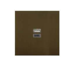 Prise, Allure, Simple, Bronze, Prise-USB A/C x1, L8cm, H8cm - 6ixtes