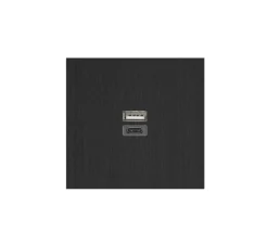 Prise*6ixtes Prise, Allure, Simple, Noir brossé, Prise-USB A/C x1, L8cm, H8cm -