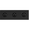 Prise, Allure, Triple horizontal, Noir brossé, Prise-2P+T x3, Noir, L24cm, H8cm - 6ixtes