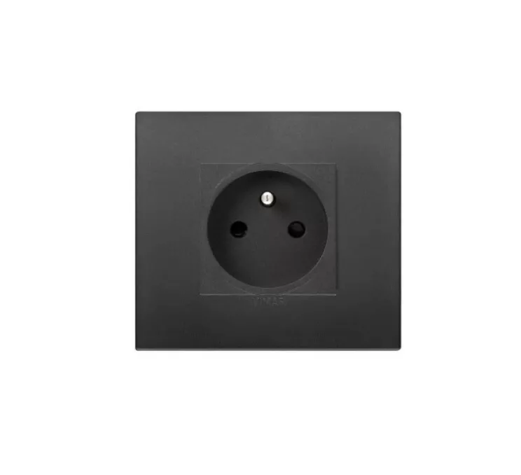 Prise, Arké, Simple, Noir, Prise PC x1, Noir, L9cm, H9cm - Vimar