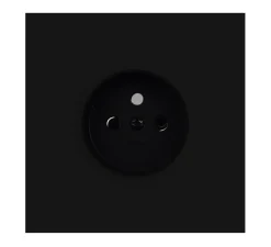 Prise*Font Barcelona Prise, Bridge, Simple, Noir mat, Prise-PC x1, L9cm, H9cm -