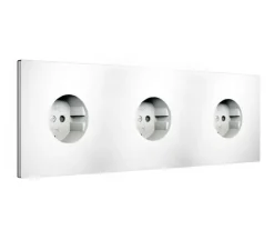 Prise, Bridge, Triple horizontal, Blanc mat, Prise-PC x3, L23,2cm, H9cm - Font Barcelona