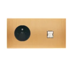 Prise, Confidence, Double horizontal, Prise-2P+T x1, Prise-RJ45 x1, Noir, L15,1cm, H8cm - Modelec