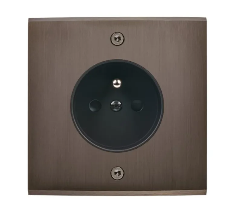 Prise*Modelec Prise, Confidence, Simple, Canon de fusil, Prise-2P+T x1, Noir, À vis, L8cm, H8cm -