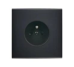 Prise, Confidence, Simple, Noir, Prise-PC x1, Noir, L8cm, H8cm - Modelec