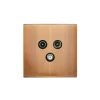 Prise*Modelec Prise, Confidence, Simple, Vieux bronze, Prise TV-FM-SAT, L8cm, H8cm -