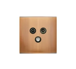 Prise*Modelec Prise, Confidence, Simple, Vieux bronze, Prise TV-FM-SAT, L8cm, H8cm -